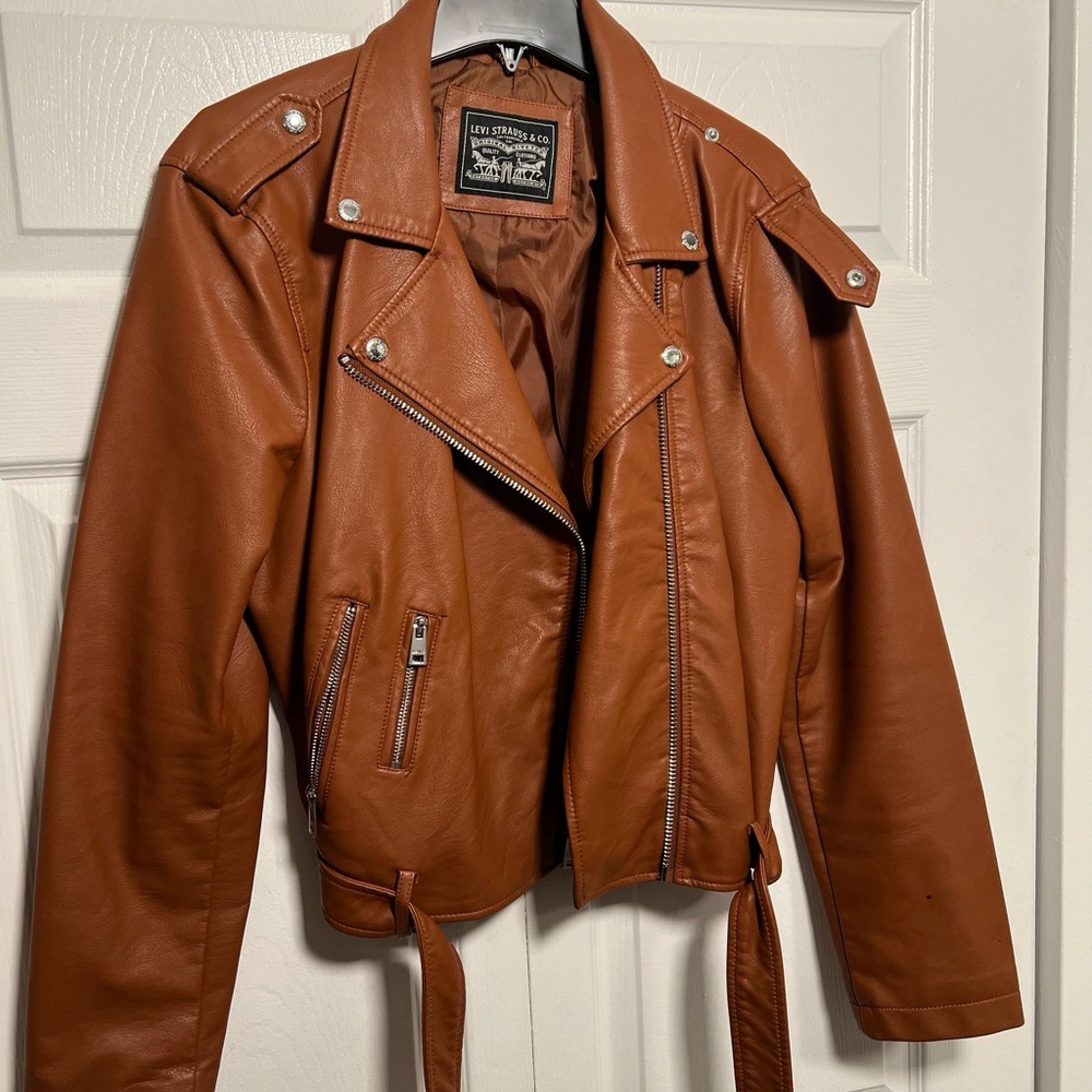 Levi's Women's Tan Leather Moto Jacket